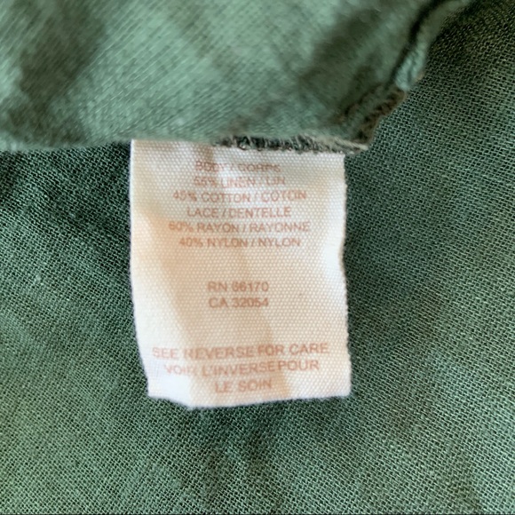 Free People Blouse Lace Insert Linen Blend Shirt - Picture 5 of 5